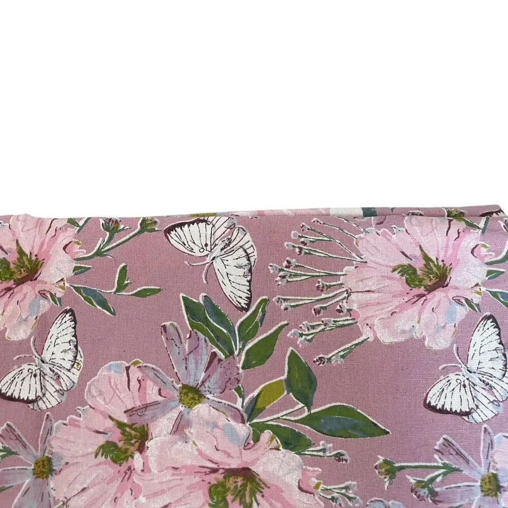 MAHOGANY Cotton Tablecloth 60x120 Pink Floral Butterflies NEW